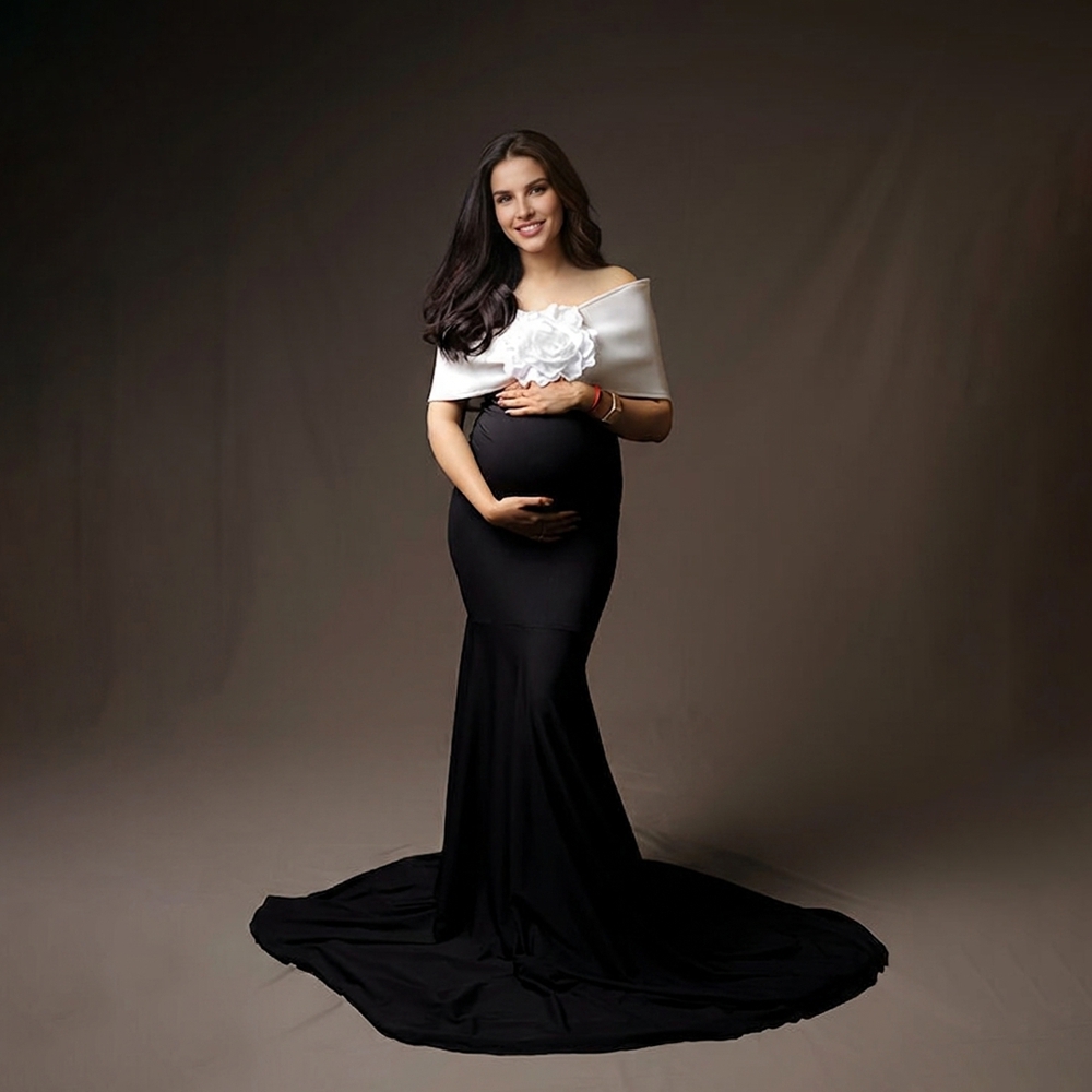 Photography Club - Maternity Photography Dresses White 3D Floral