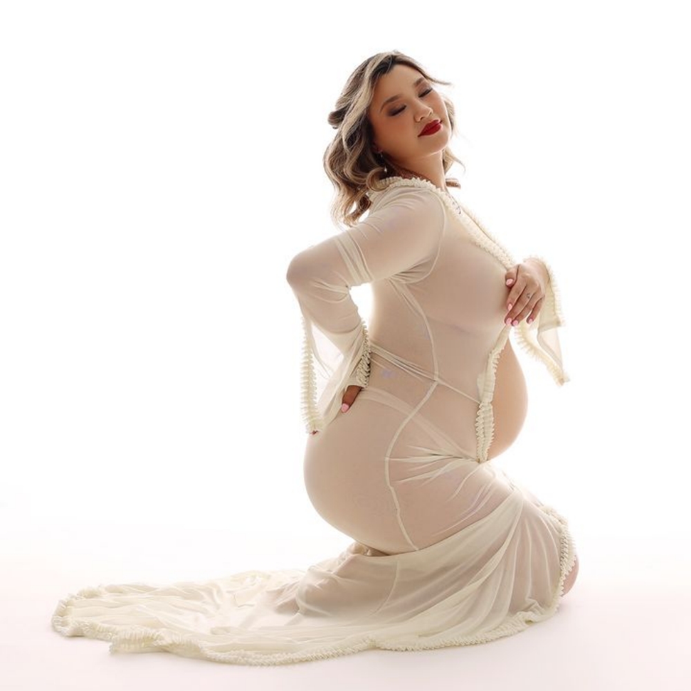 Long Train Tulle Maternity Pho - Photography Club ulasan dan harga
