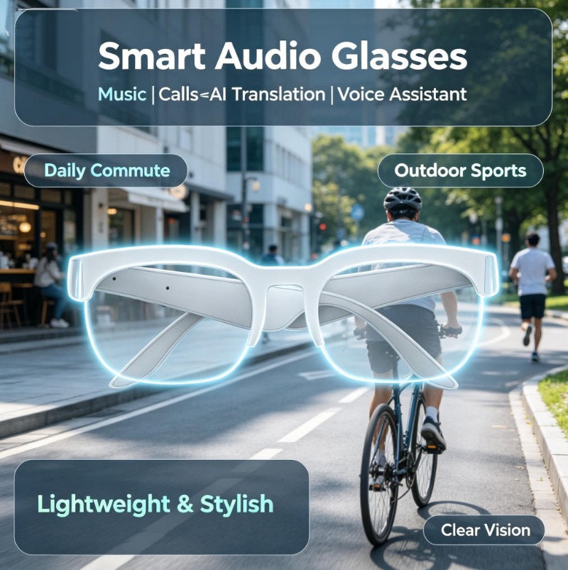 Smart Glasses Bone Conduction  - Photography Japanese ulasan dan harga